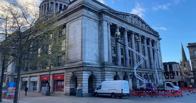 Preparations take shape for huge St George's flag in Market Square