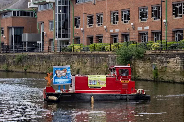 Proper Nutty Leeds: Peanut butter company sails boat along River Aire to thank Asda for stocking its spreads