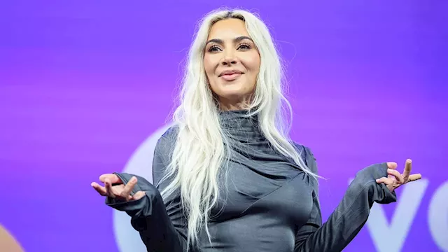 Kim Kardashian is interrupted by free Palestine protester as she speaks at OMR business festival in...