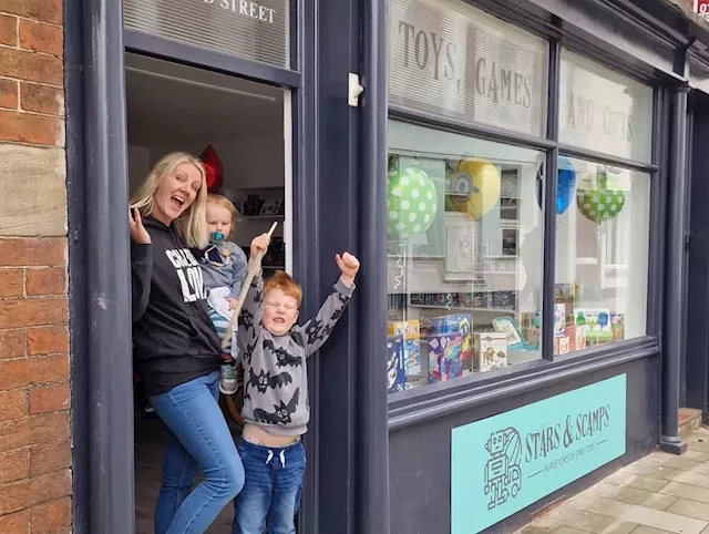 Mum who's always thought about owning a business opens toy shop in the town her dad ran a garage in