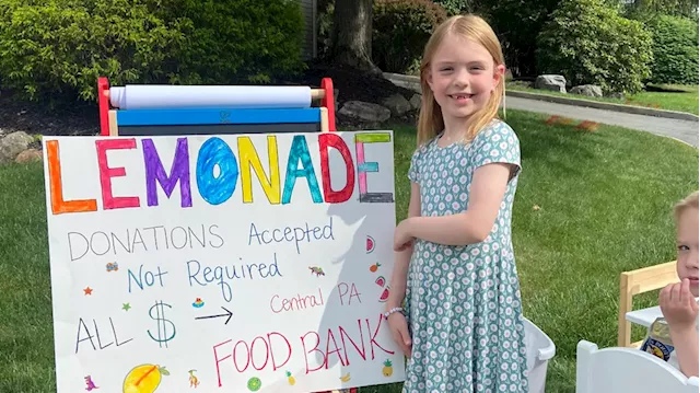 6-year-old girl donates lemonade stand earnings to Central PA Food Bank