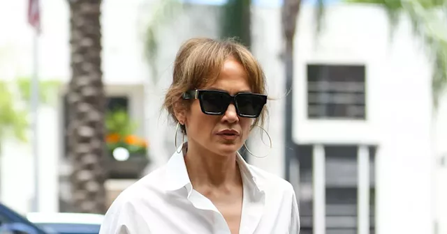 Jennifer Lopez Pairs Business Casual With Ballet Flats