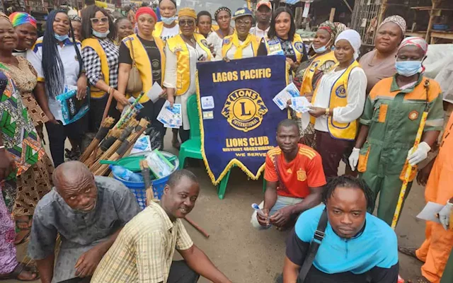 Cholera Outbreak: Lions Club cleans Lagos market, donates sanitation tools