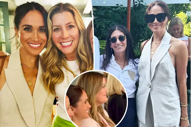 Meghan Markle stuns in natural-colored vest and pants at Hamptons business summit after flying to New York