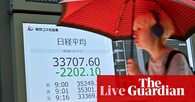 FTSE 100 tumbles as US recession fears spark global market selloff, as Japan’s Nikkei suffers worst losses since 1987