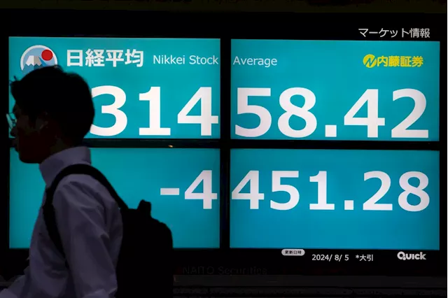 Japanese stock market sees biggest drop since 1987's Black Monday amid US recession fears