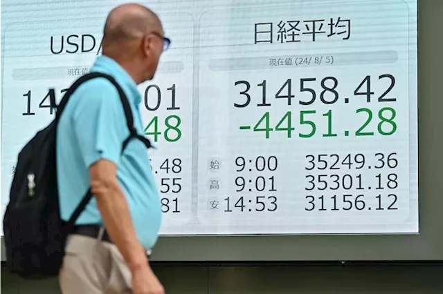 Stock market rout worsens in Asia: Singapore share index sinks 4.6%, Japan dives 12%