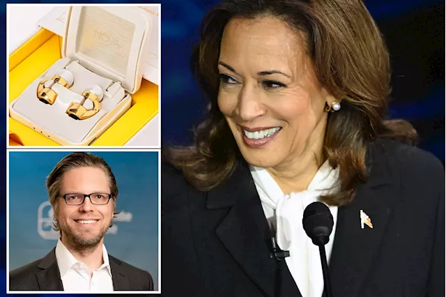 Company says Kamala Harris' debate earrings strikingly similar to its Bluetooth device, offers to make ones for Trump