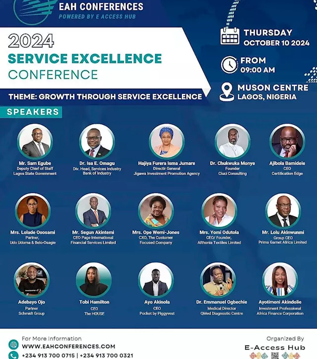 Business leaders to discuss Nigeria’s service sector challenges at 2024 EAH Service Excellence Confe ...