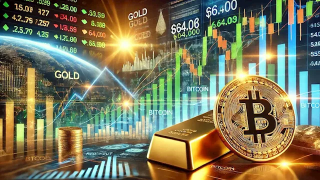 Risk-on rally: Fed rate cut leads to new record highs for stocks and gold, Bitcoin nears $64k