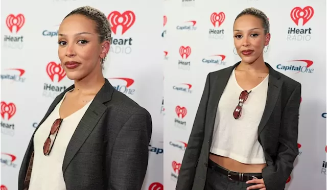 Doja Cat Means Business in Gray Suit at 2024 iHeartRadio Music Festival