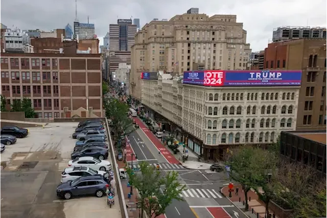 The giant Tump ad overlooking Market Street is the work of a Florida personal injury attorney and major GOP donor