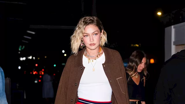 Gigi Hadid Is Back To Business In Neutral Knitwear